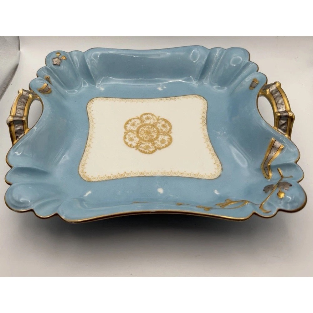Antique Haviland & Co Limoges H&C Depose Blue Porcelain Tray Salesman Sample